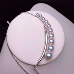 Load image into Gallery viewer, Crescent Moon Collection 4.0-8.5 mm Japanese White Akoya Pearl &amp; Diamond Pendant - takaramonobr
