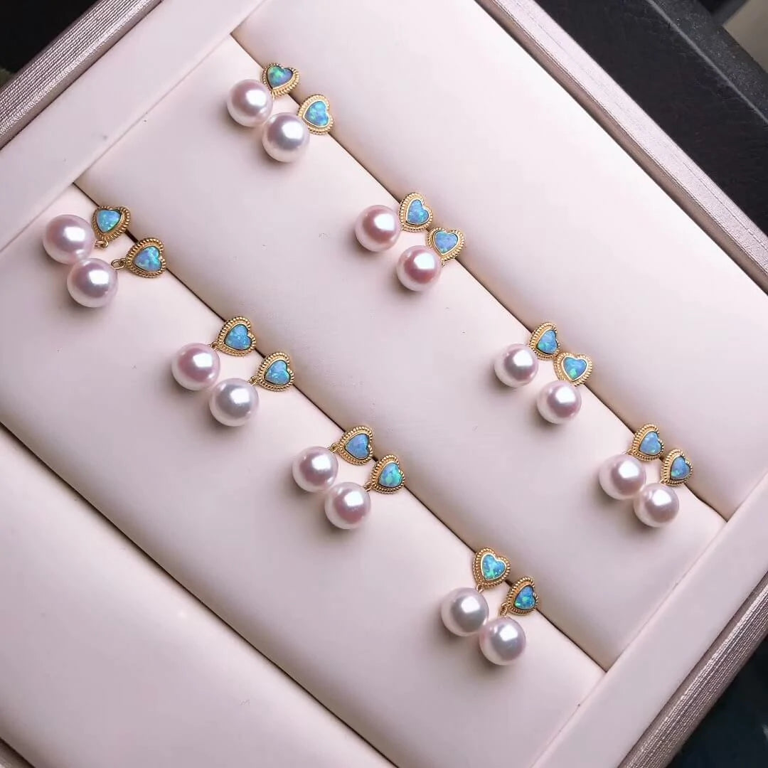 pair pearl earrings