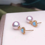 Load image into Gallery viewer, gold pearl hoop earrings
