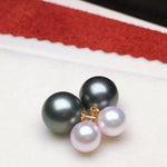 Load image into Gallery viewer, double pearl earrings in 18ct
