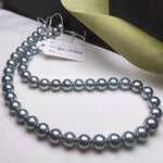 Load image into Gallery viewer, siver blue tahitian pearl choker necklace
