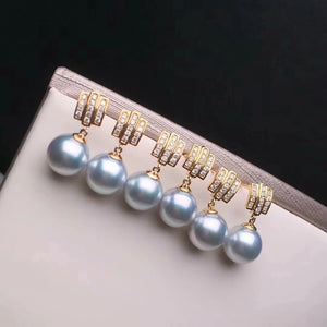 silver Japanese akoya pearl earrings