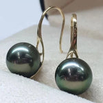 Load image into Gallery viewer, peacock pearl dangle earrings
