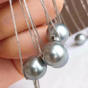 floating pearl necklace/single south sea pearl necklace/one drop pearl pendant