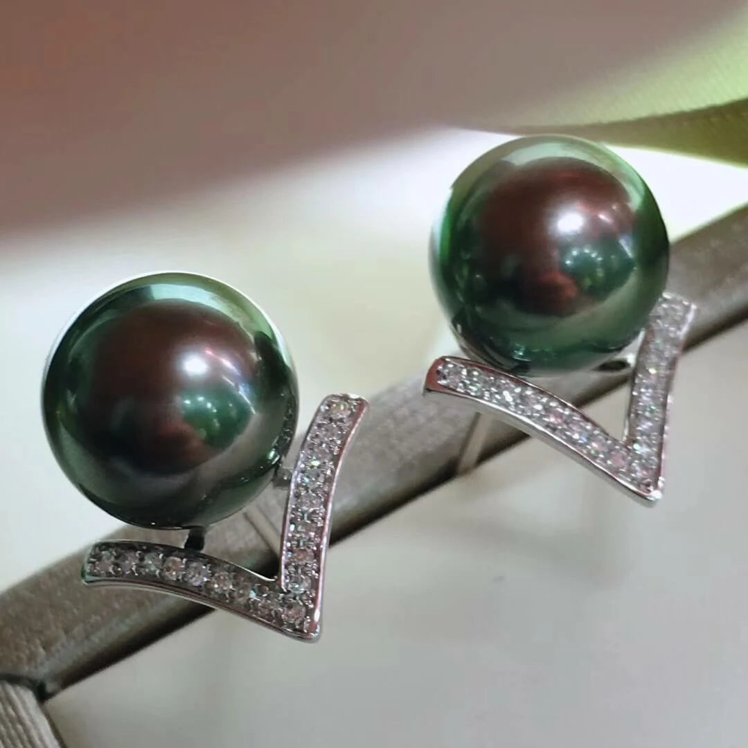 v peacock pearl earrings stud earrings