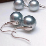 Load image into Gallery viewer, light blue color tahitian pearl earrings

