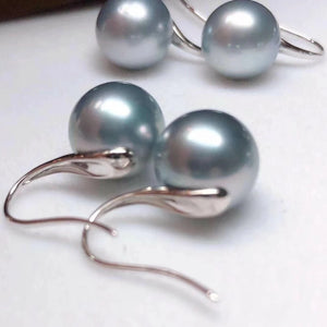 light blue color tahitian pearl earrings