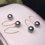 Load image into Gallery viewer, blue color tahitian pearl earrings
