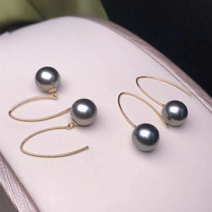 blue color tahitian pearl earrings