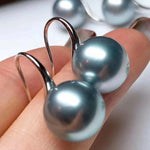 Load image into Gallery viewer, dangle silver blue pearl earrings
