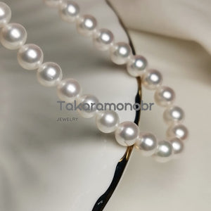 7.0-8.0 mm 16" White Freshadama Freshwater Pearl Necklace - takaramonobr