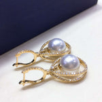 Load image into Gallery viewer, white south sea pearl strands earrings
