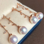Load image into Gallery viewer, 18k gold pearl earrings
