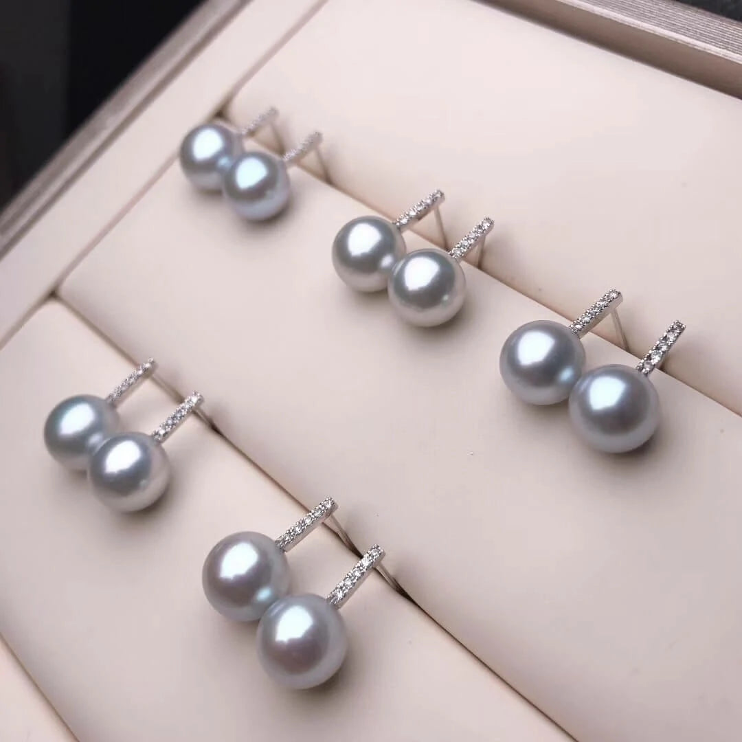 pearl gold stud earrings