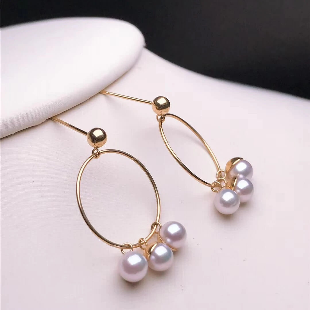 pearl string earrings