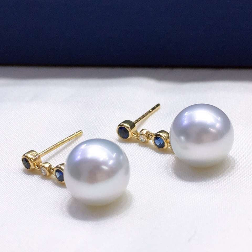 aaa white south sea pearl earrings