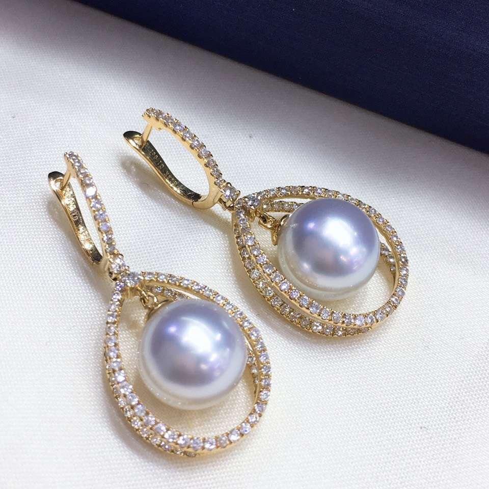 wholesale white south sea pearl earrings