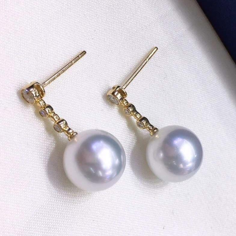 fresh water white south sea pearl earrings