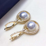 Load image into Gallery viewer, white south sea pearl white south sea pearl stud earrings
